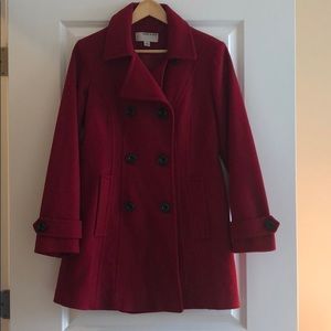 Anne Klein Women’s Small red wool pea coat